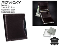 Portfel skórzany RFID ROVICKY 1520-03-BOR Brown+Black