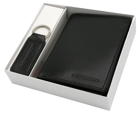 Gift set: leather wallet and key ring PETERSON PTN SET-M-N4-KCS