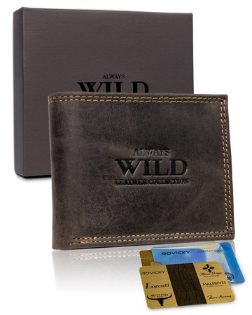 Men's leather wallet Always Wild RFID