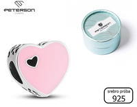 Silver Charm Pink Heart PETERSON CHP-005