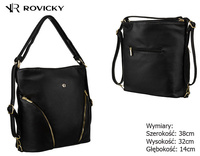 Women's Bag and Urban Backpack in One made of Eco-leather PU R-KP-18-A19 Black