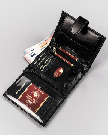 Leather wallet PTN 333Z-CA-6600 BLACK