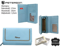 PTN KA-25 Sky blue+grey leather wallet