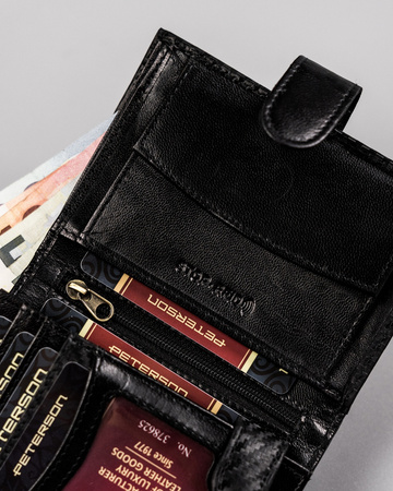Leather wallet PTN 333Z-CA-6600 BLACK