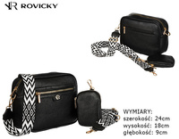 Eco-friendly crossbody bag paired with a wallet R-KP-05-F19 Black