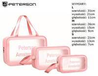 Leatherette make up bags set PETERSON PTN KOS-3W1