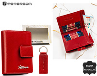 A two-piece gift set: wallet and keychain Peterson PTN SET-D-65-KCS RED