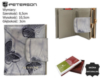 Portfel skórzany RFID PETERSON PTN 42329-BF Silver