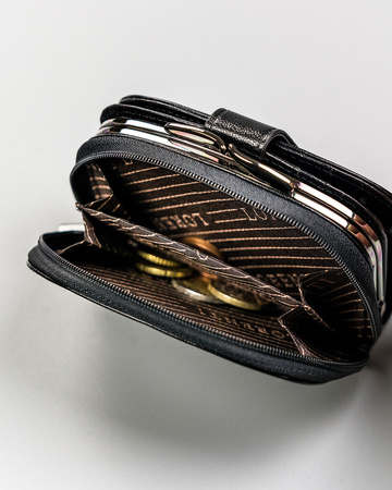 Women's leather wallet 43972-CIS-3337 BLACK