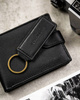 Two-Piece Gift Set: Men's Wallet and Keychain in Genuine Leather by ROVICKY R-SET-M-N003L-SBH03L-SBH Black