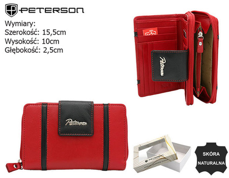 Portfel skórzany PTN KA-27 Red+Black