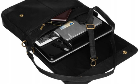 PETERSON PTN 1728-NDM leather laptop bag