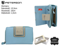 PTN KA-28 Sky Blue+Grey Leather Wallet