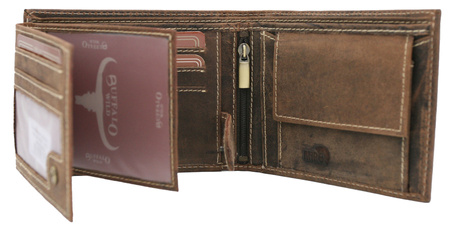 Men's leather wallet RM-02-BAW BROWN