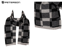 Large Men's Checkered Scarf Peterson PTN SA100-01 Black