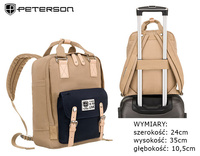 Plecak z poliestru PETERSON PTN 2023-4 Beige+Navy