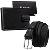 Men's Gift Set: Snap-Closure Wallet and Eco-Leather Belt Rovicky R-N003L-120-PU03 BLACK