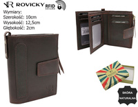 Portfel skórzany RFID ROVICKY N1227-RHP Brown