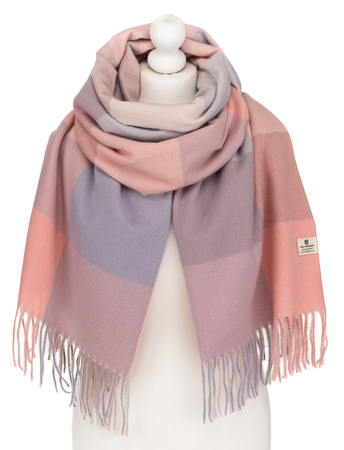 Large Women's Plaid Scarf with Fringes by Peterson SP100 Pink