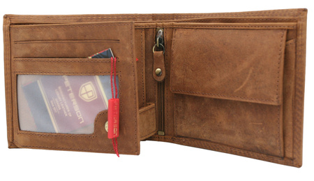 Leather wallet & key ring set PETERSON PTN SET-M-N994-CHM