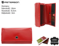 A women’s leather wallet in a horizontal orientation PTN D03-NGV Red