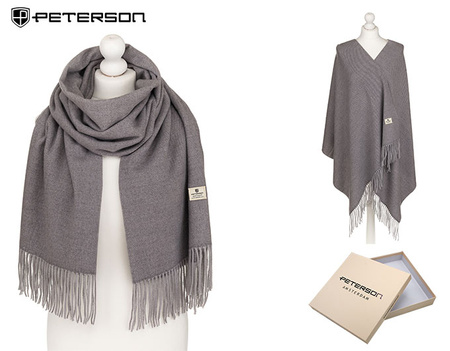 Large Women's Scarf with Fringes Peterson PTN SPV73 Grey