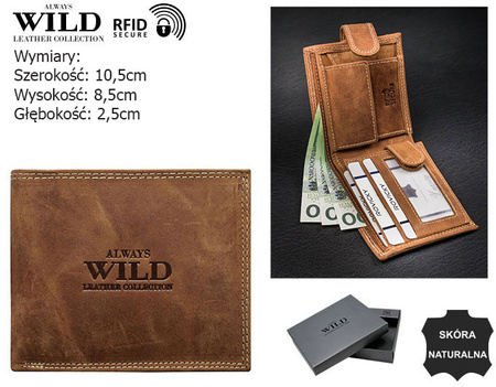 RFID leather wallet Always Wild N0035-CHM