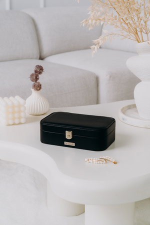 A jewelry box made of eco-leather PTN SZK-05 Black