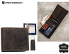 Leather wallet & key ring set PETERSON PTN SET-M-1549-CHM B