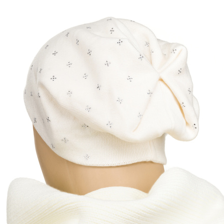 Czapka damska z domieszką wełny Peterson PTN HAT-04 White