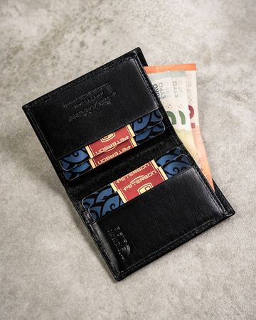 Leather wallet+case+key ring set PETERSON PTN SET3-N4-VT