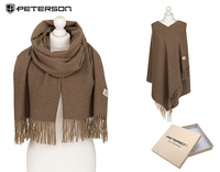 Large Women's Scarf with Fringes Peterson PTN SPV73 Brown