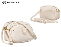 Set: handbag + pouch made from pebbled eco-leather PU R-KP-17-A19 L.Beige