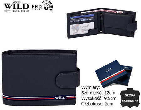 Portfel skórzany RFID ALWAYS WILD N992L-GV-RFID Navy