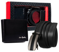 Men's Gift Set: Natural Leather Wallet and Belt with Automatic Buckle - Pierre Cardin ZM-PC25-1140