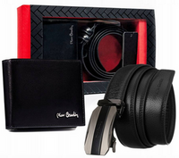 Men's Gift Set: Natural Leather Wallet and Belt with Automatic Buckle - Pierre Cardin ZM-PC37