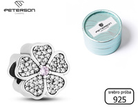 Silver Charm Five-Leaf Clover with Cubic Zirconia PETERSON CHP-003