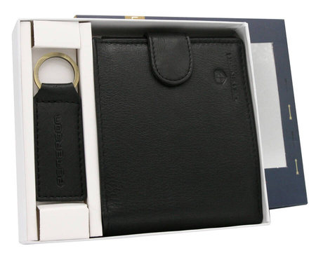 Men's Gift Set: Leather Wallet and Keychain PETERSON PTN SET-M-N992L-D