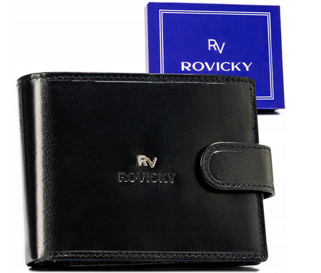 Portfel skórzany RFID ROVICKY RV-7870-9-BCA