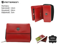 A horizontal women's wallet crafted from genuine leather PTN D17-NGV Red