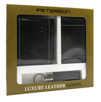 Men's gift set: leather wallet, cardholder and keychain Peterson PTN ZM59