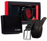 Gift Set with Genuine Leather Wallet and Belt with Traditional Buckle - Pierre Cardin ZM-PC29