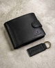 Men's Gift Set: Leather Wallet and Keychain PETERSON PTN SET-M-N992L-D