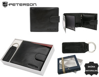 PETERSON PTN SET-M-N992L-KCS leather wallet and key ring gift set