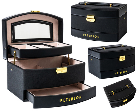 Plastic and leatherette jewelry box PTN SZK-02