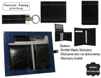 A three-piece gift set of leather: wallet, a card holder and a keychain 4U CAVALDI ZECAV-03