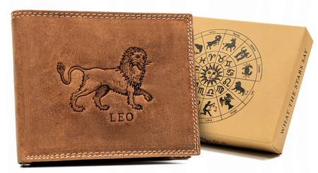 Men's leather wallet N992-CHM-LEO Cognac