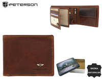 Portfel skórzany RFID PTN WL-0305-COM Cognac