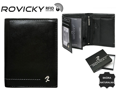 Portfel skórzany RFID ROVICKY N4-CMC Black