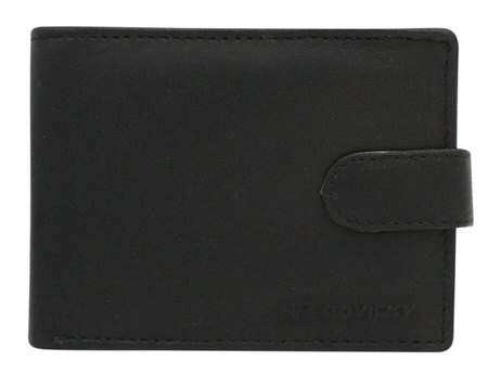 Two-Piece Gift Set: Men's Wallet and Keychain in Genuine Leather by ROVICKY R-SET-M-N003L-SBH03L-SBH Black